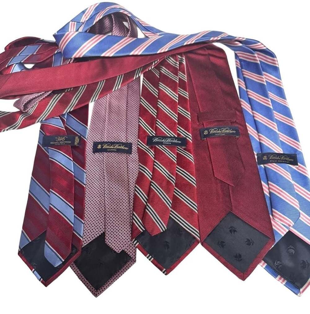 Vintage Brooks Brothers Silk Ties made in USA Lot Set Of 5 Neckties!